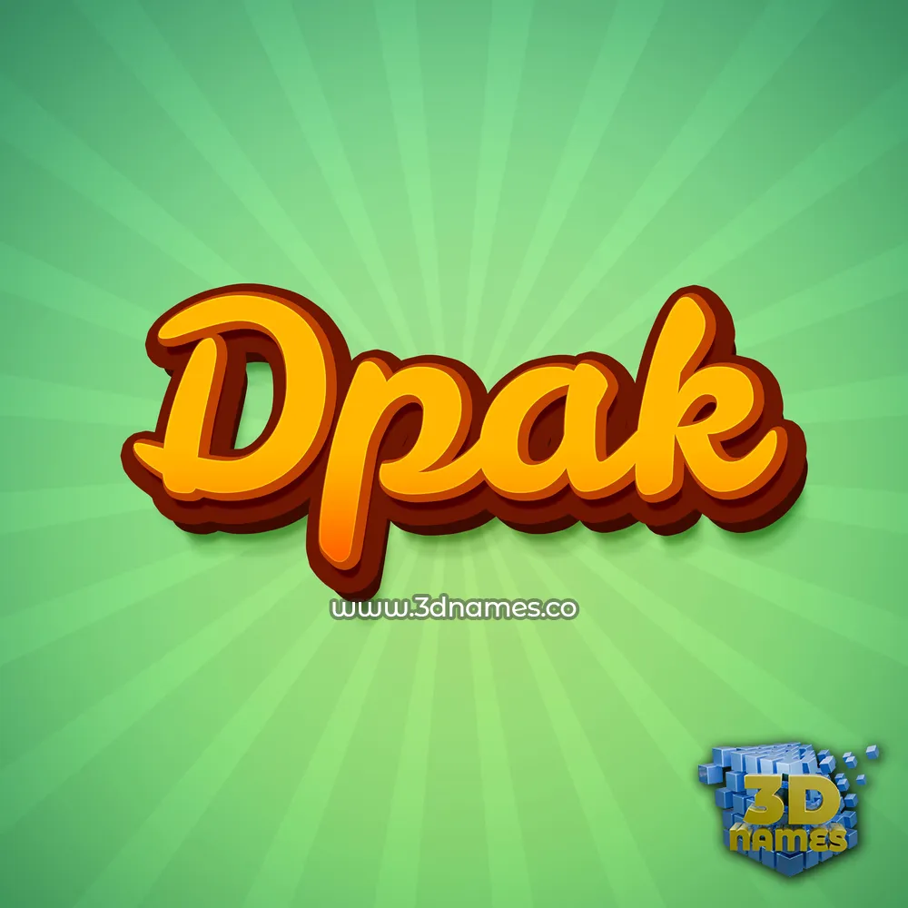 dpak in Green Rays style - 3D name wallpaper