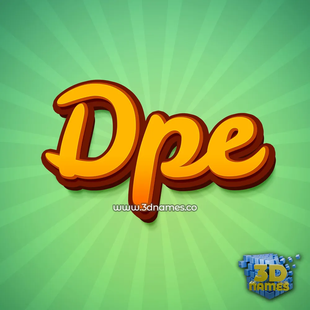 dpe in Green Rays style - 3D name wallpaper