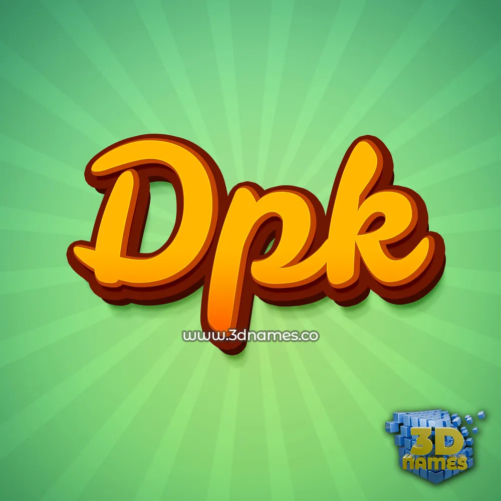 dpk in Green Rays style - 3D name wallpaper