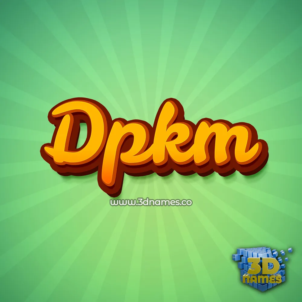 dpkm in Green Rays style - 3D name wallpaper