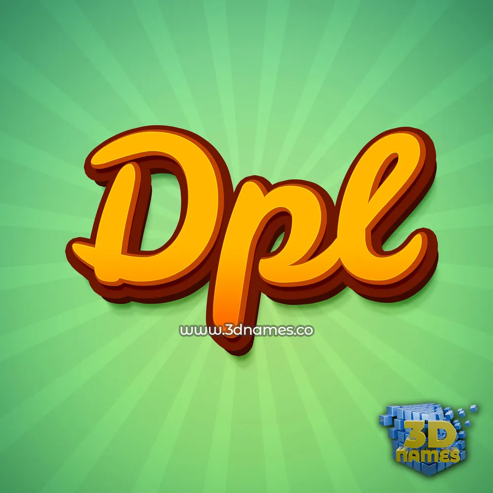 dpl in Green Rays style - 3D name wallpaper