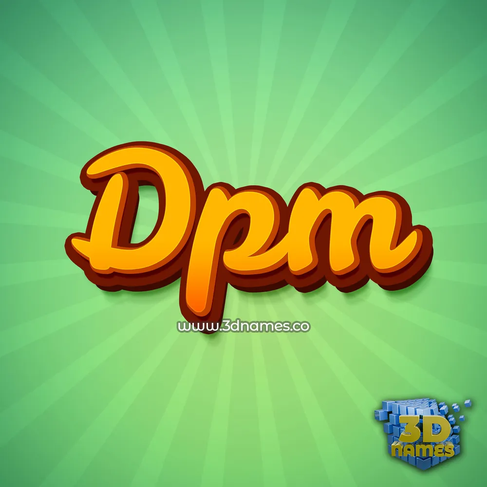 dpm in Green Rays style - 3D name wallpaper