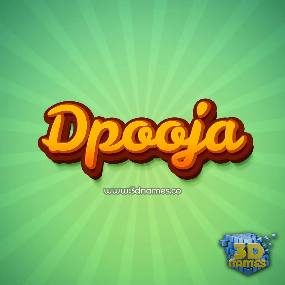 dpooja in Green Rays style - 3D name wallpaper