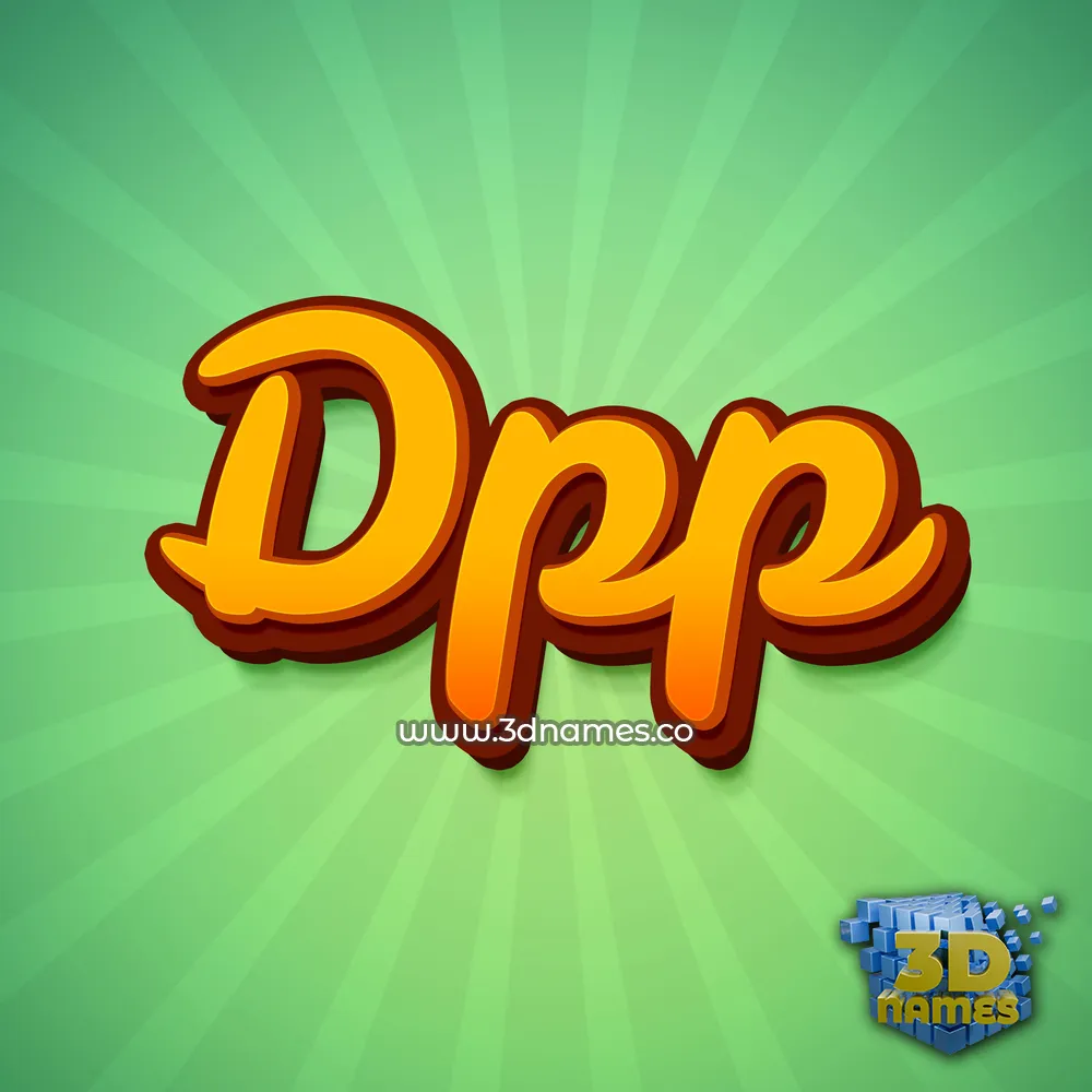 dpp in Green Rays style - 3D name wallpaper