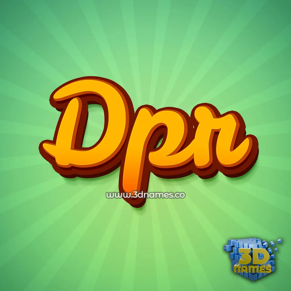 dpr in Green Rays style - 3D name wallpaper