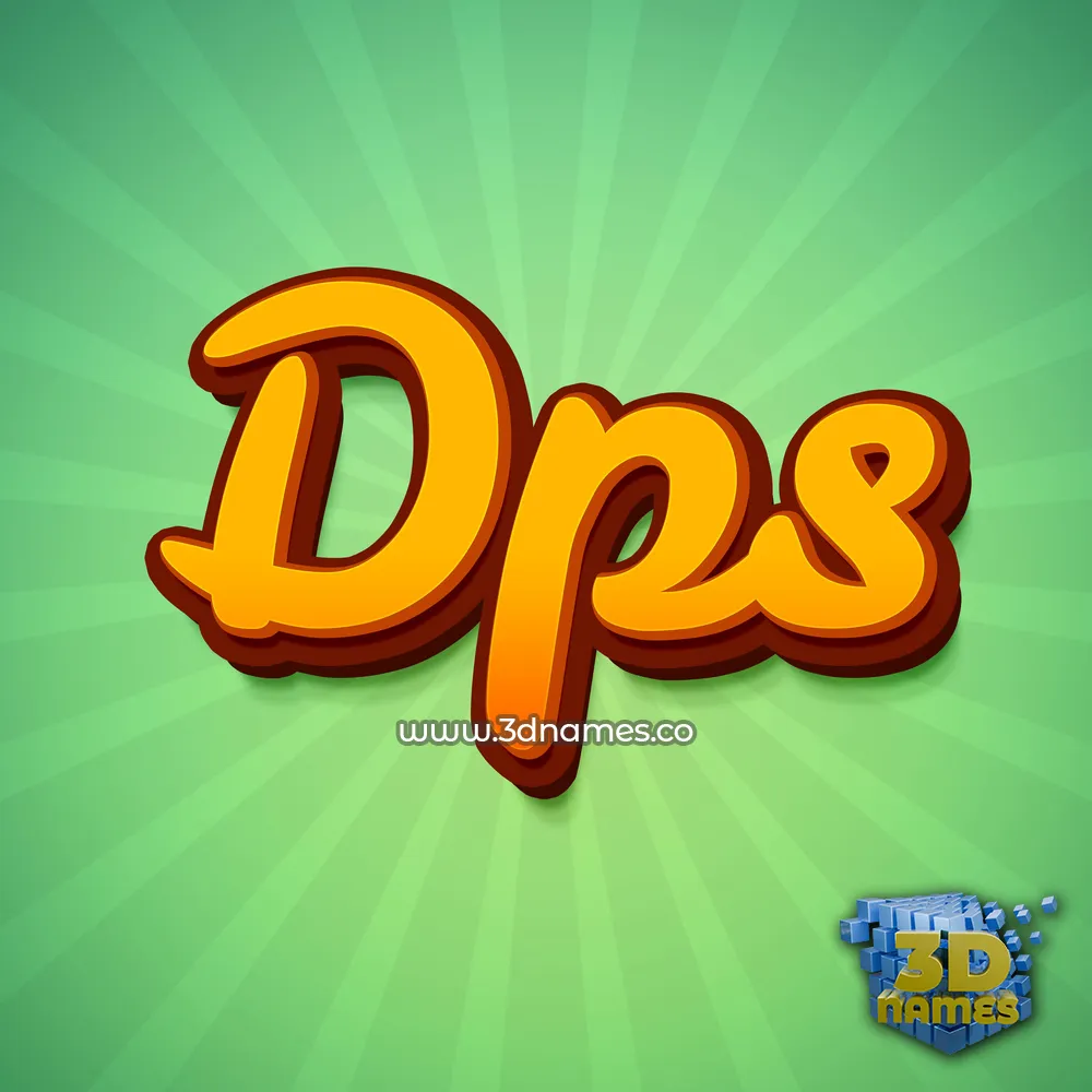 dps in Green Rays style - 3D name wallpaper