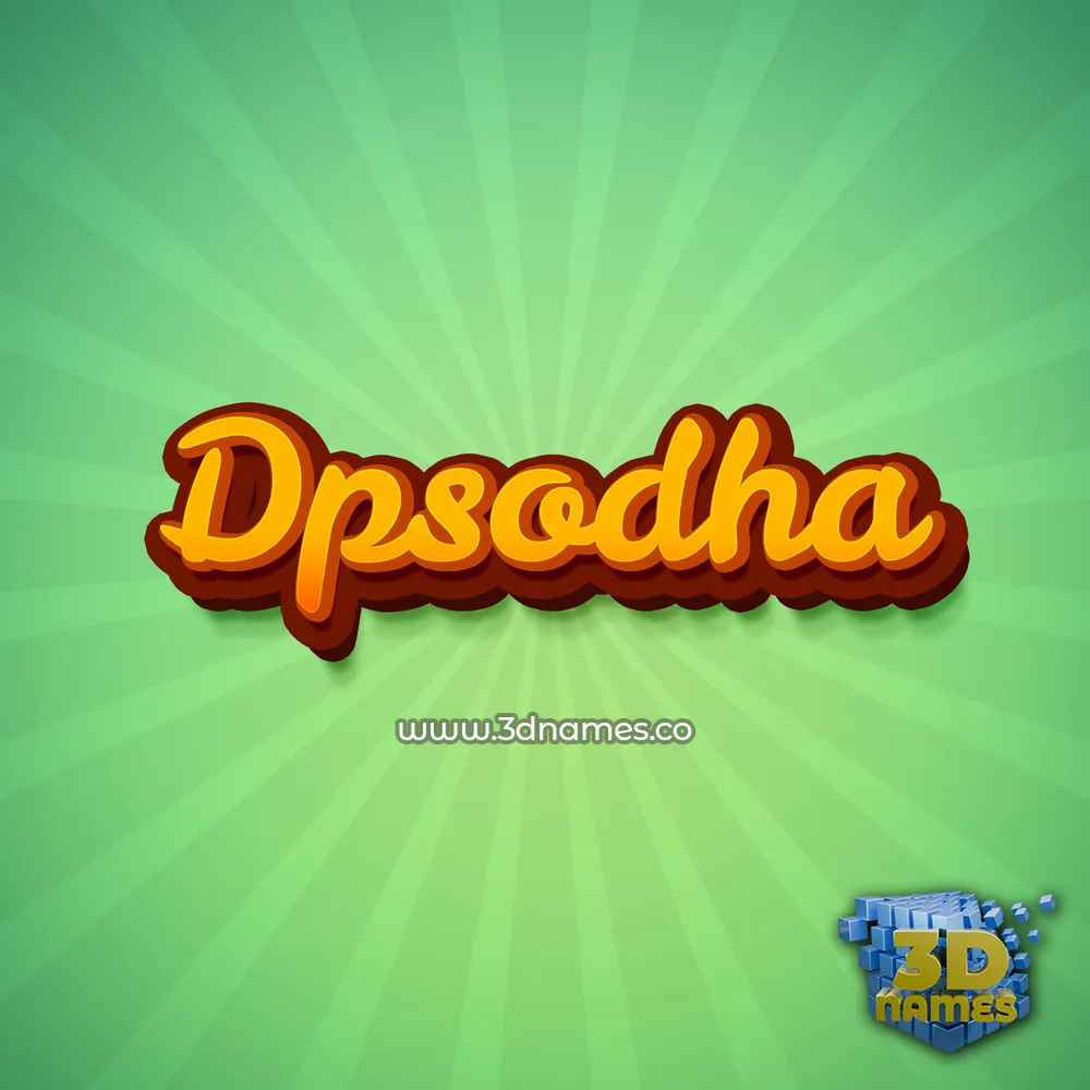 dpsodha in Green Rays style - 3D name wallpaper