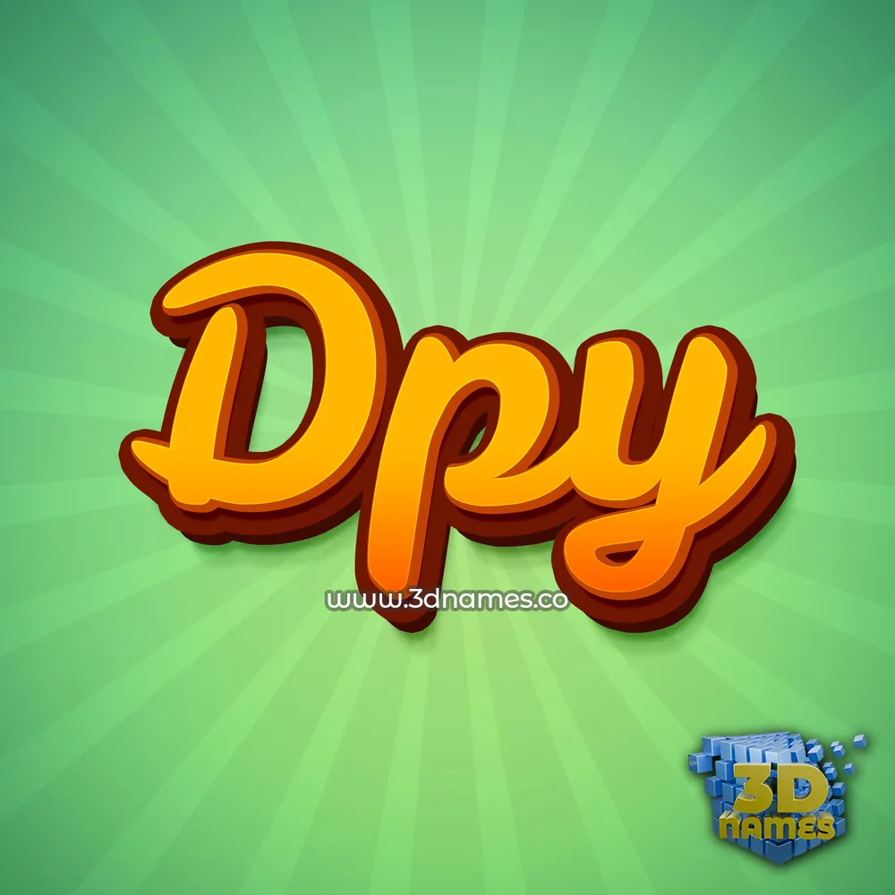 dpy in Green Rays style - 3D name wallpaper