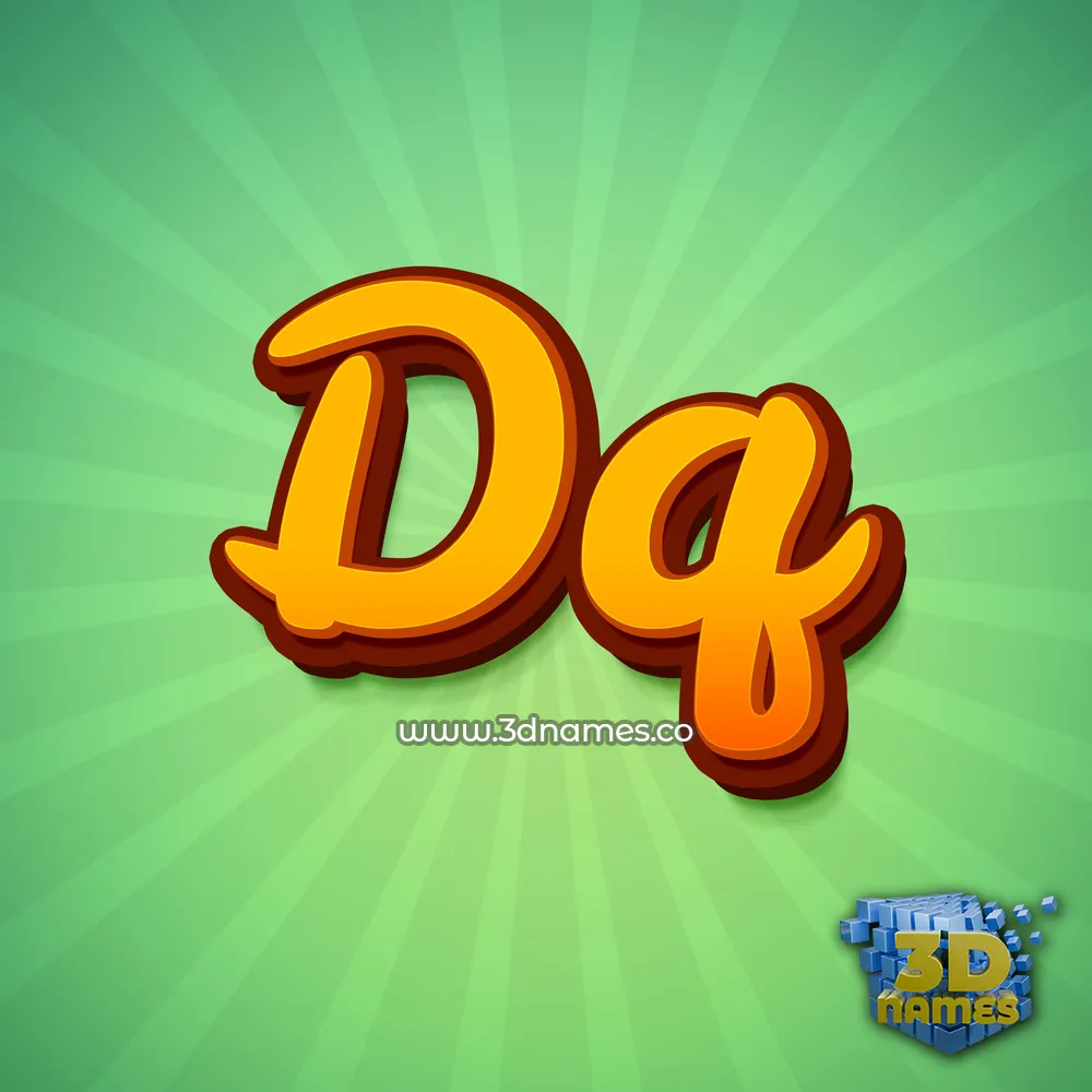 dq in Green Rays style - 3D name wallpaper