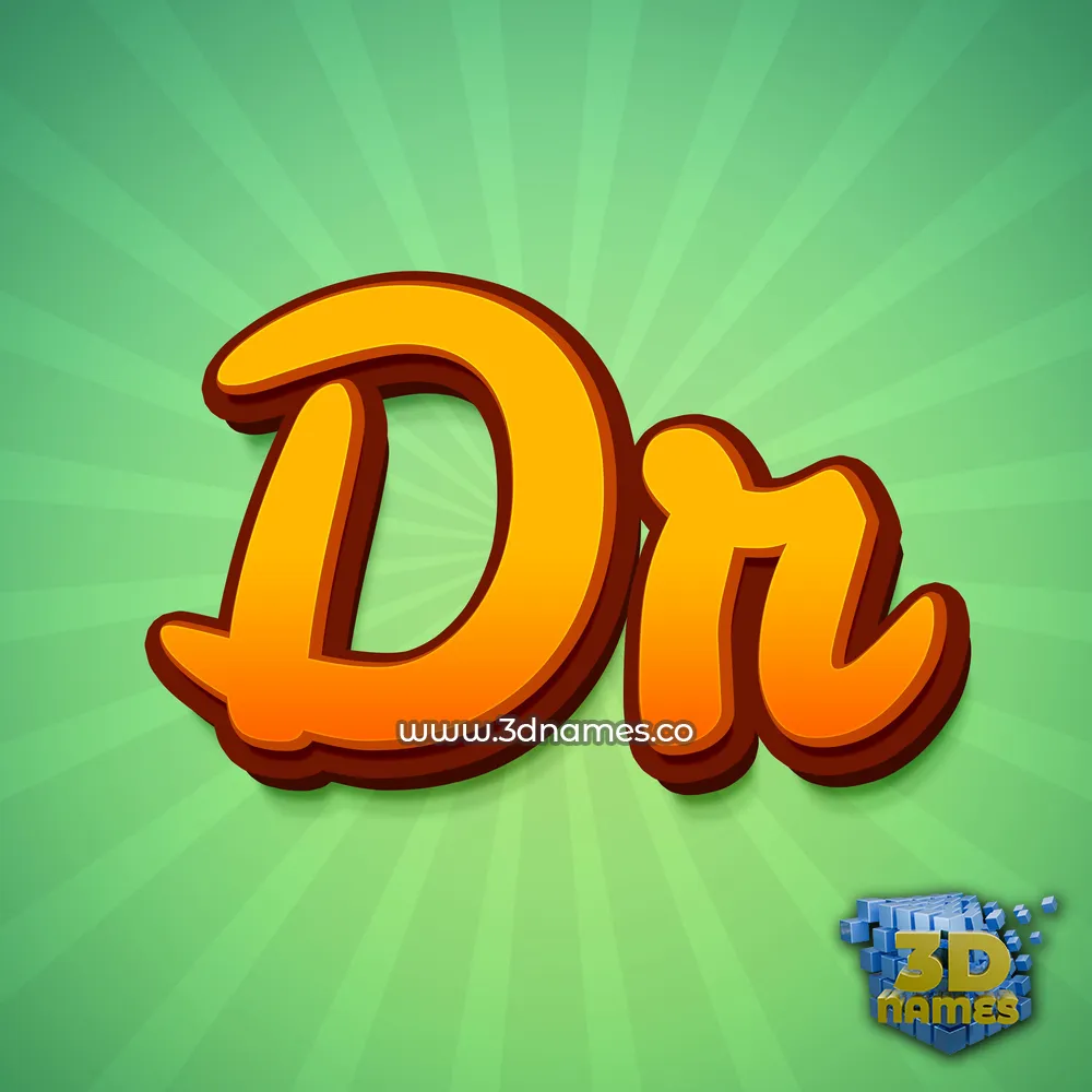 dr in Green Rays style - 3D name wallpaper
