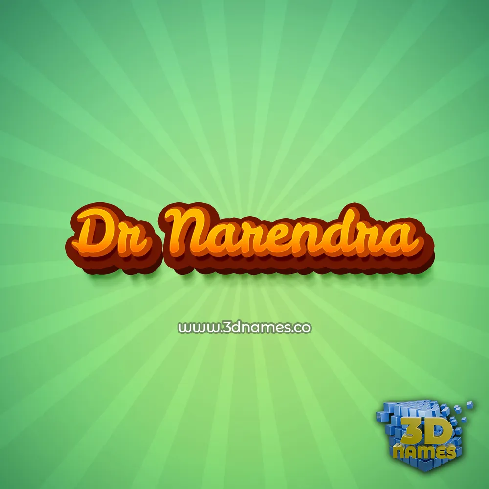 dr narendra in Green Rays style - 3D name wallpaper
