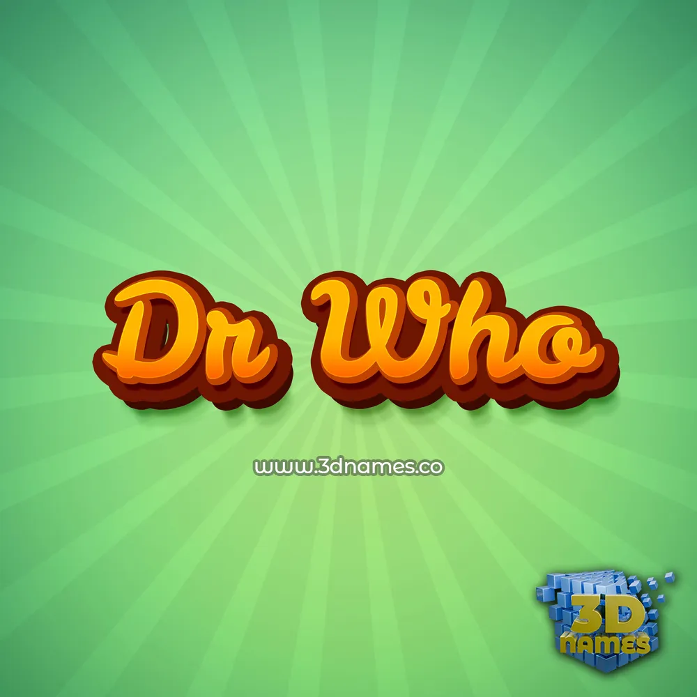 dr who in Green Rays style - 3D name wallpaper