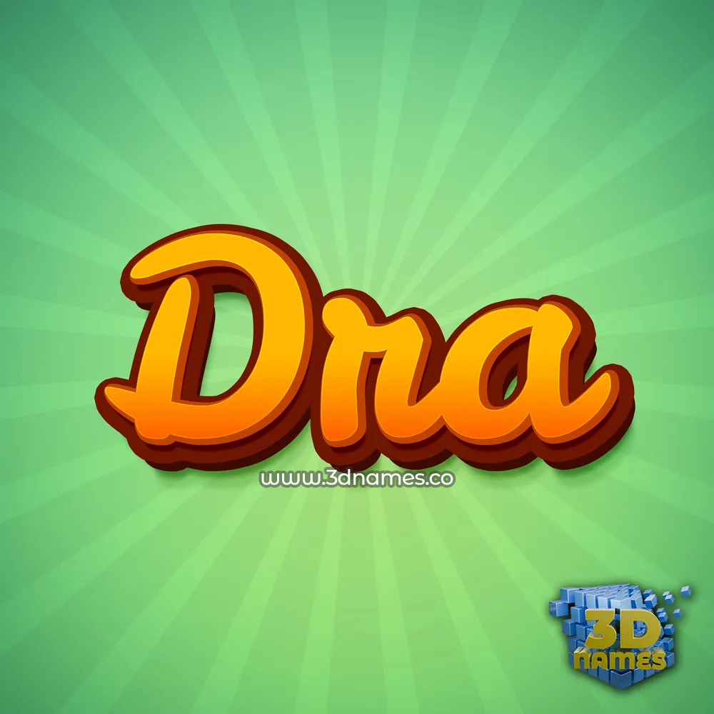 dra in Green Rays style - 3D name wallpaper