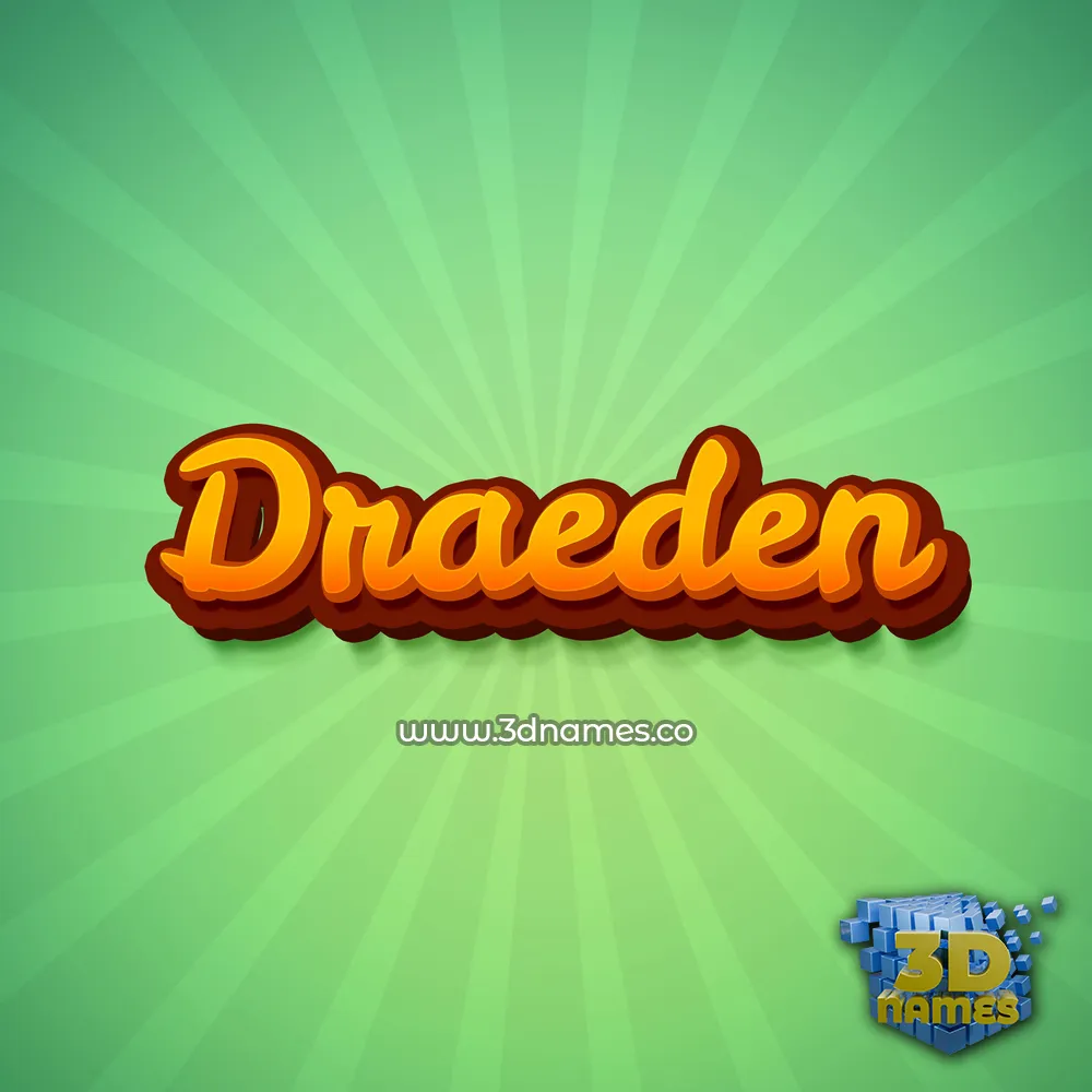 draeden in Green Rays style - 3D name wallpaper