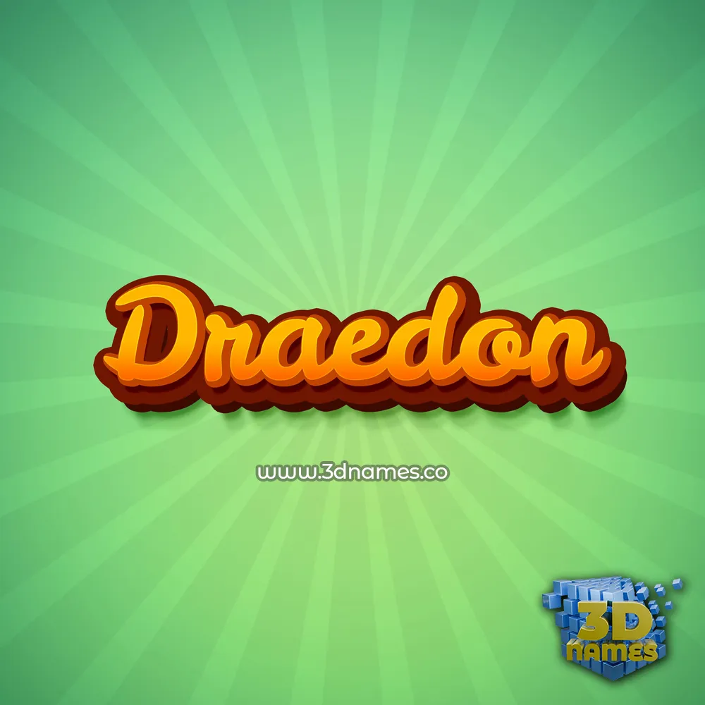 draedon in Green Rays style - 3D name wallpaper