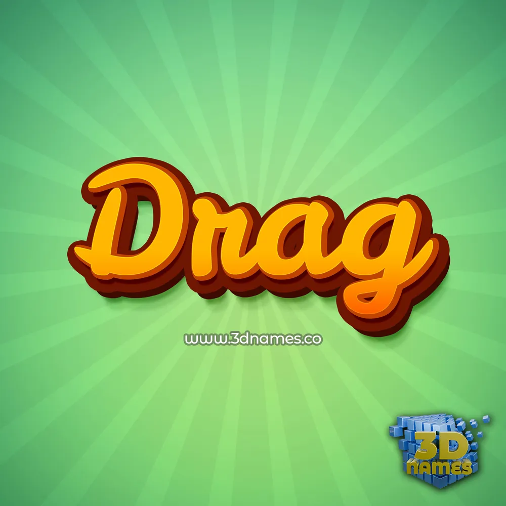 drag in Green Rays style - 3D name wallpaper