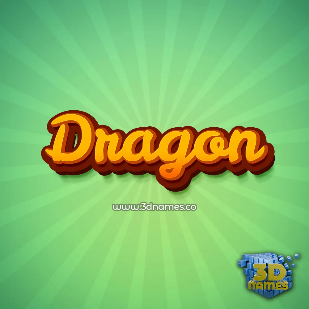 dragon in Green Rays style - 3D name wallpaper