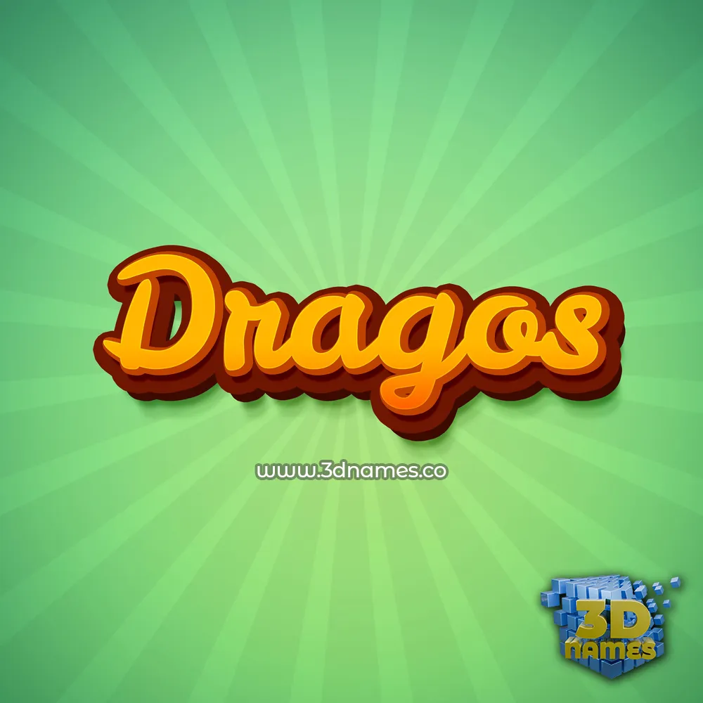 dragos in Green Rays style - 3D name wallpaper