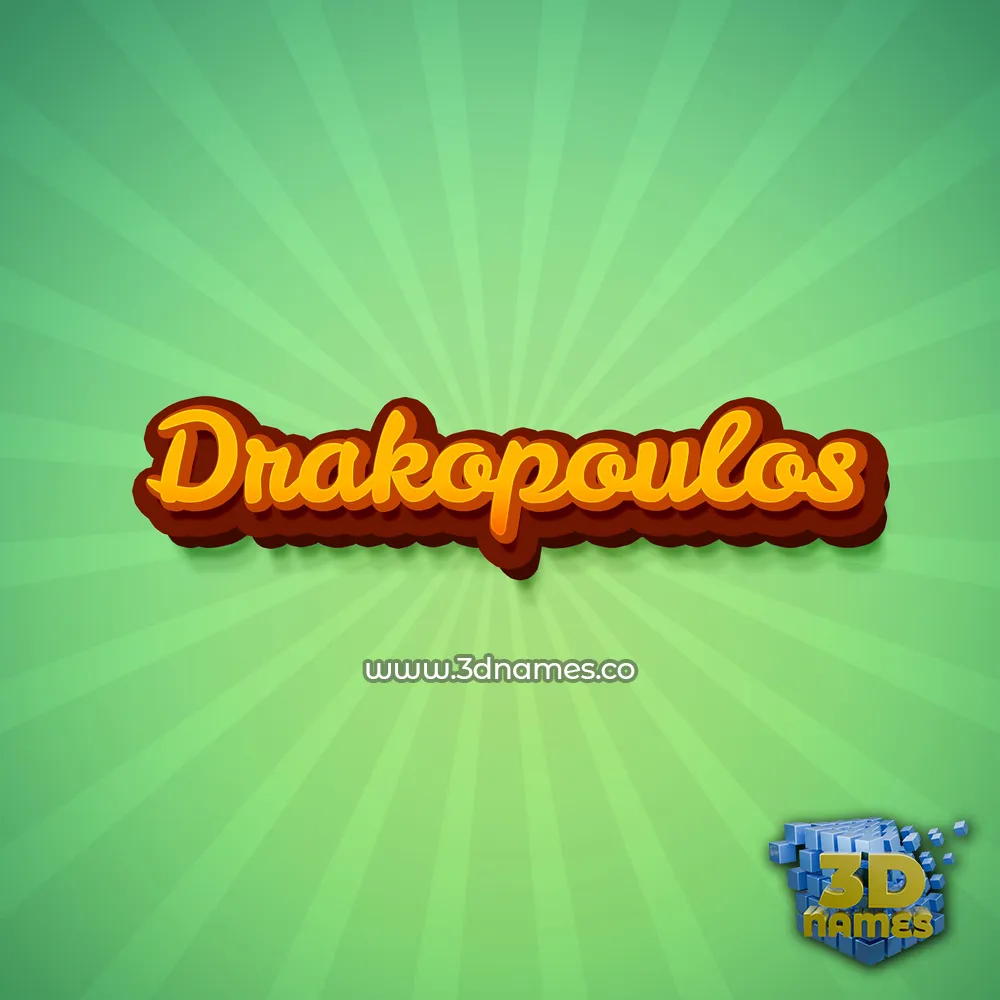 drakopoulos in Green Rays style - 3D name wallpaper