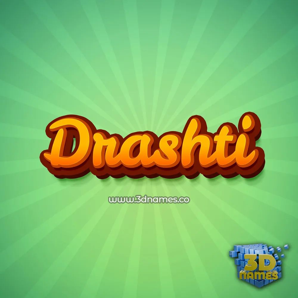 drashti in Green Rays style - 3D name wallpaper