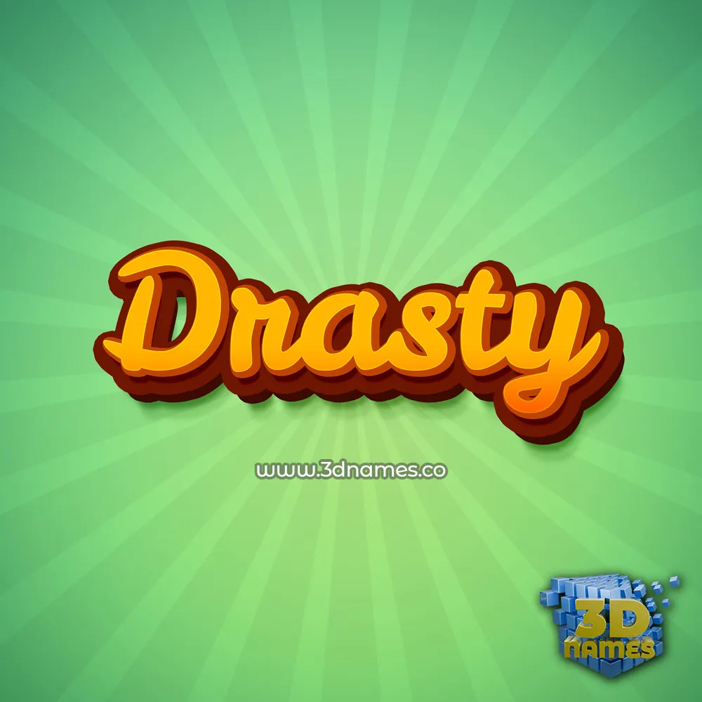 drasty in Green Rays style - 3D name wallpaper