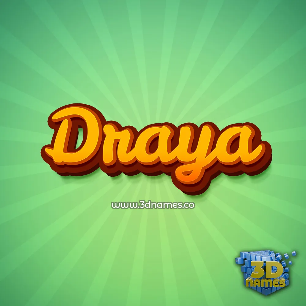 draya in Green Rays style - 3D name wallpaper
