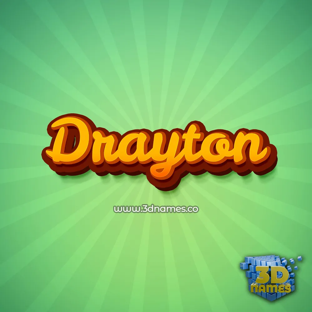 drayton in Green Rays style - 3D name wallpaper