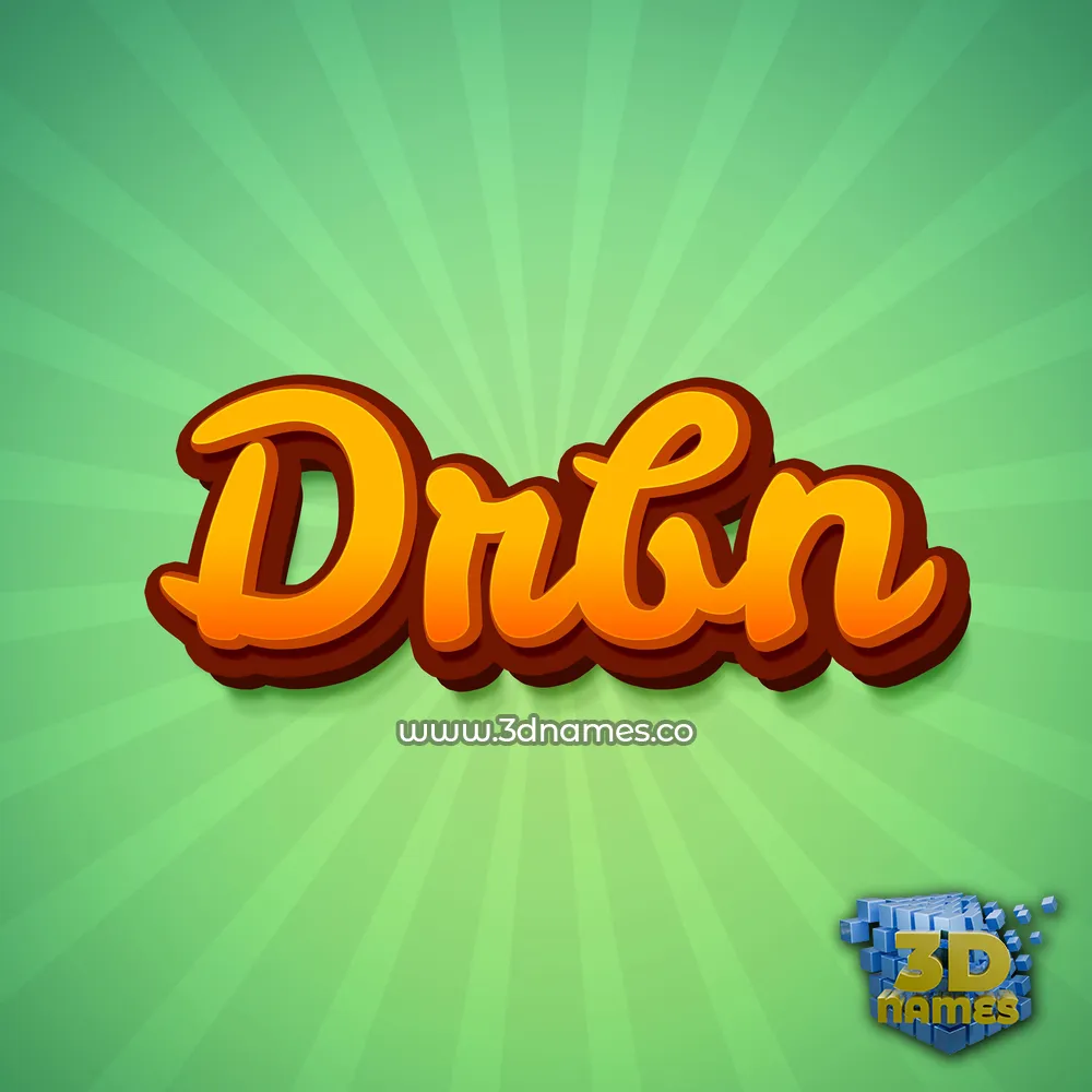 drbn in Green Rays style - 3D name wallpaper