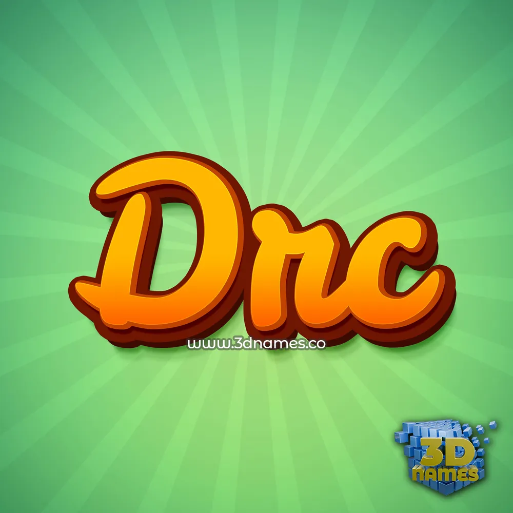 drc in Green Rays style - 3D name wallpaper