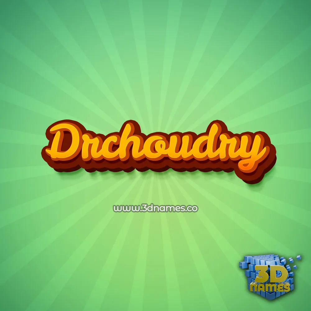 drchoudry in Green Rays style - 3D name wallpaper