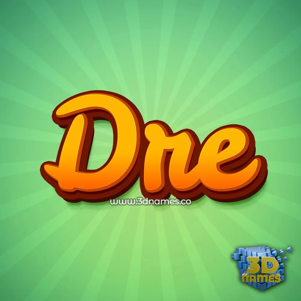 dre in Green Rays style - 3D name wallpaper