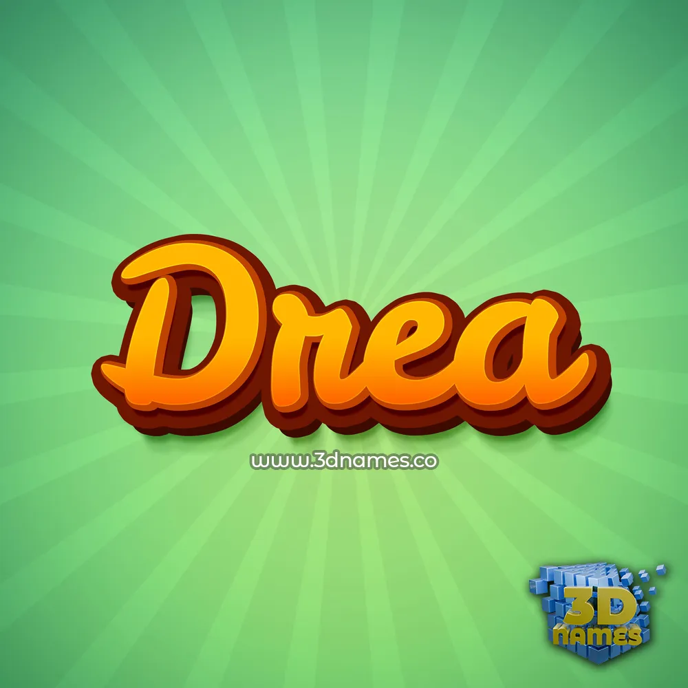 drea in Green Rays style - 3D name wallpaper