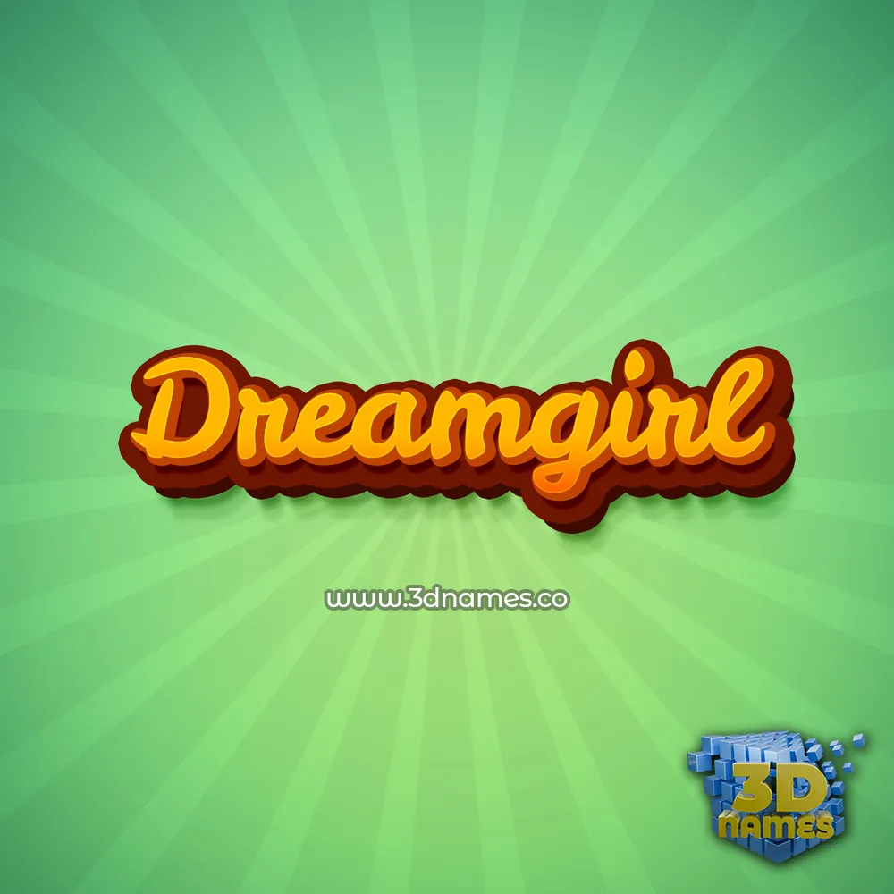 dreamgirl in Green Rays style - 3D name wallpaper