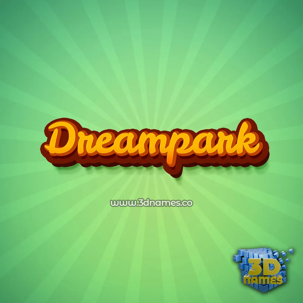 dreampark in Green Rays style - 3D name wallpaper
