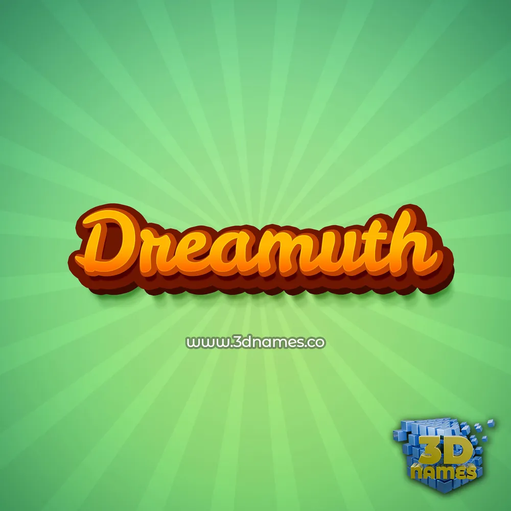 dreamuth in Green Rays style - 3D name wallpaper