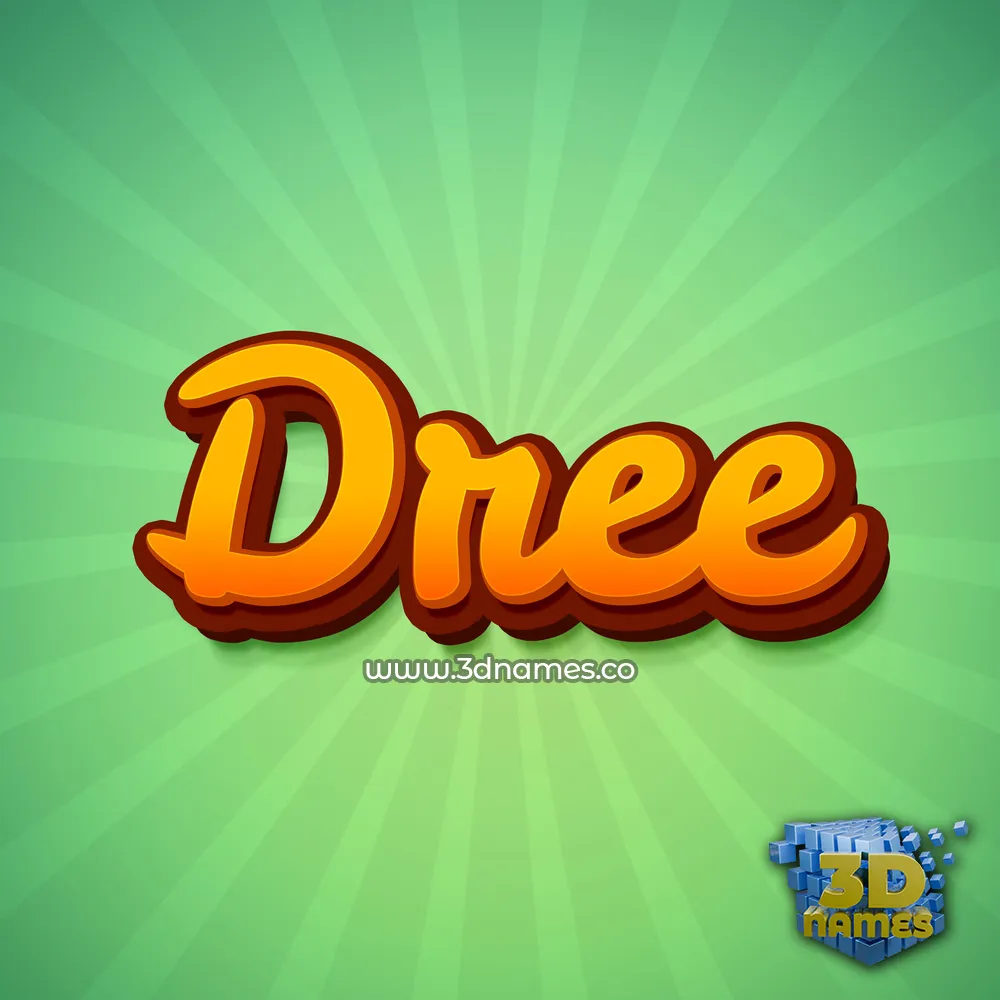 dree in Green Rays style - 3D name wallpaper