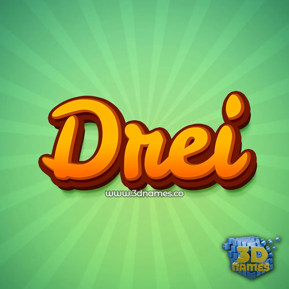 drei in Green Rays style - 3D name wallpaper