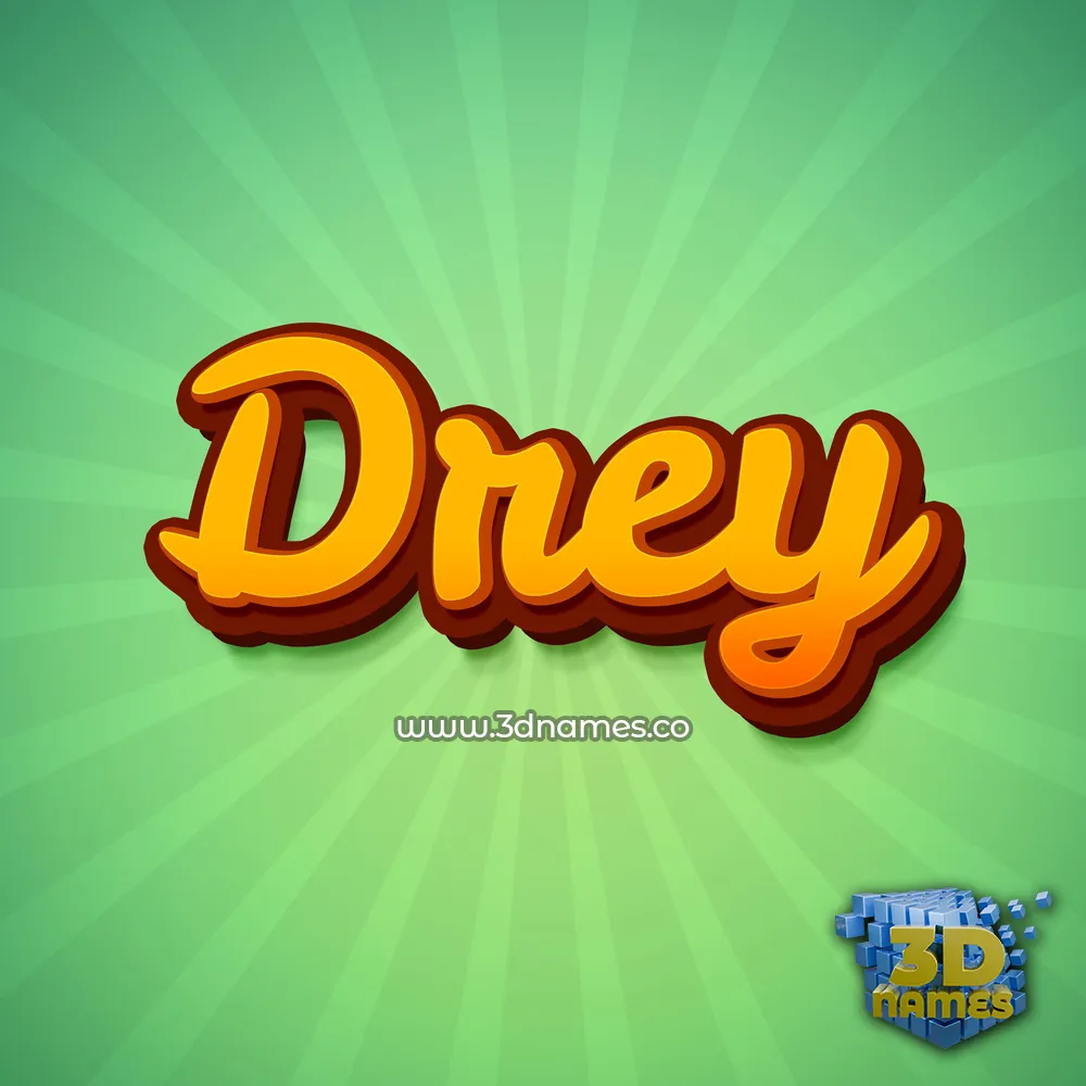 drey in Green Rays style - 3D name wallpaper