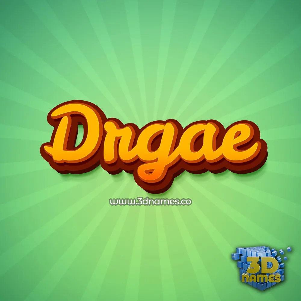 drgae in Green Rays style - 3D name wallpaper