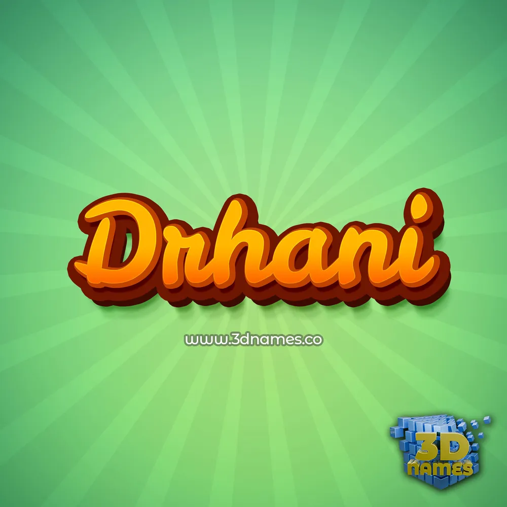 drhani in Green Rays style - 3D name wallpaper