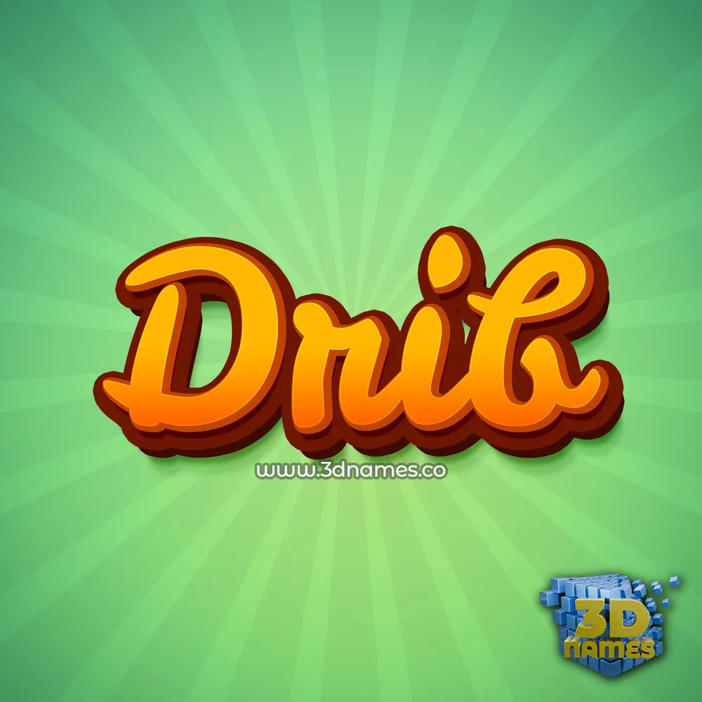 drib in Green Rays style - 3D name wallpaper