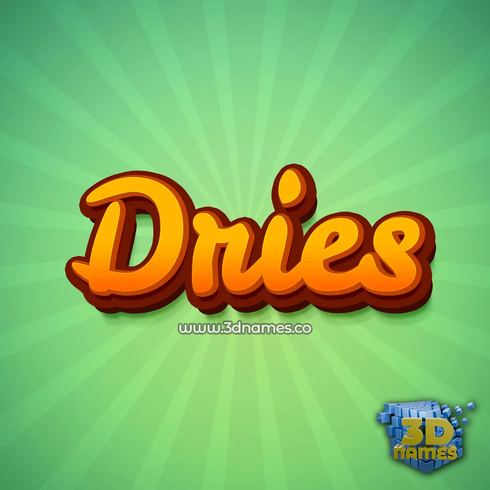 dries in Green Rays style - 3D name wallpaper