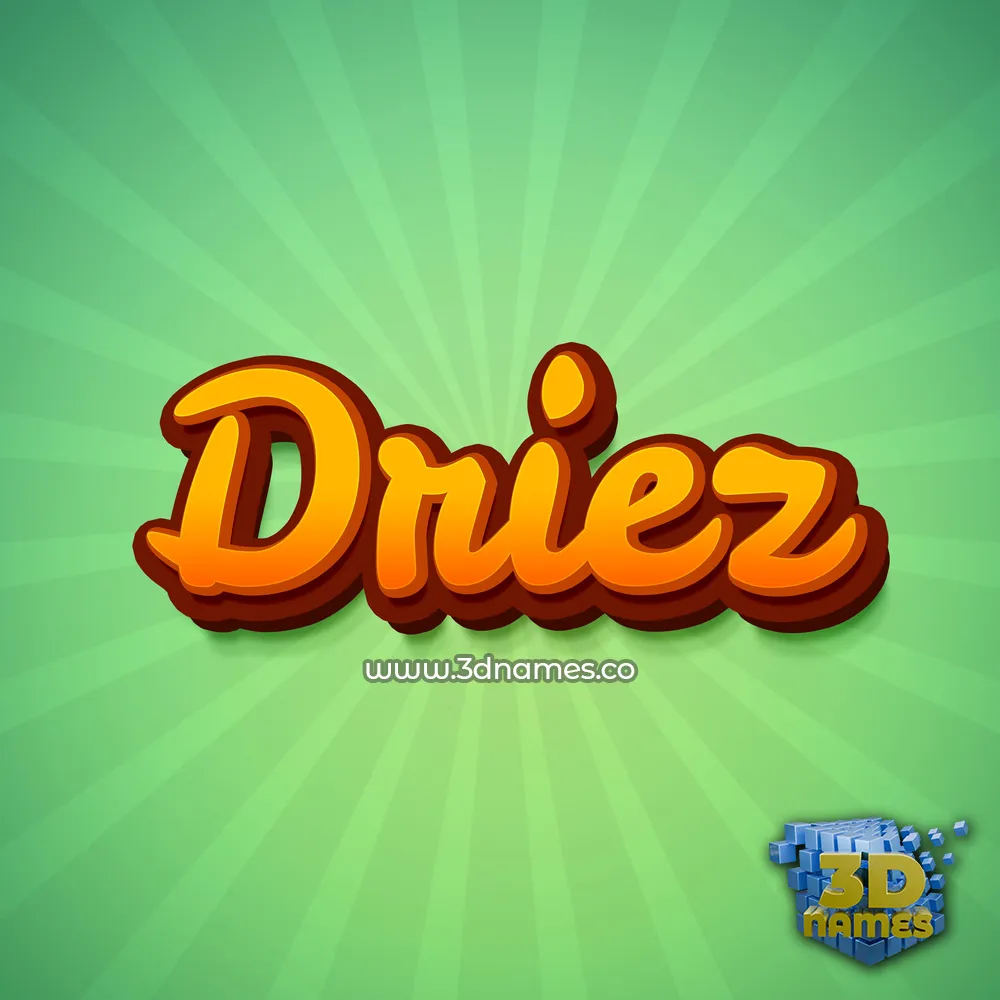 driez in Green Rays style - 3D name wallpaper