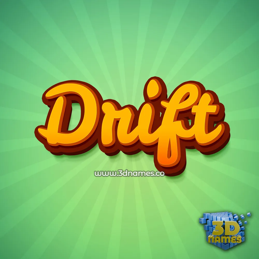 drift in Green Rays style - 3D name wallpaper