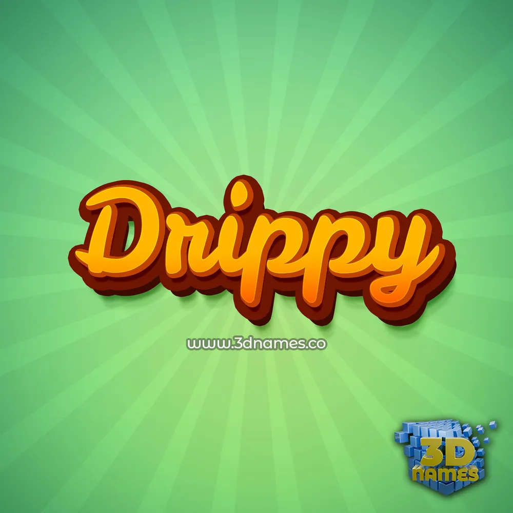 drippy in Green Rays style - 3D name wallpaper