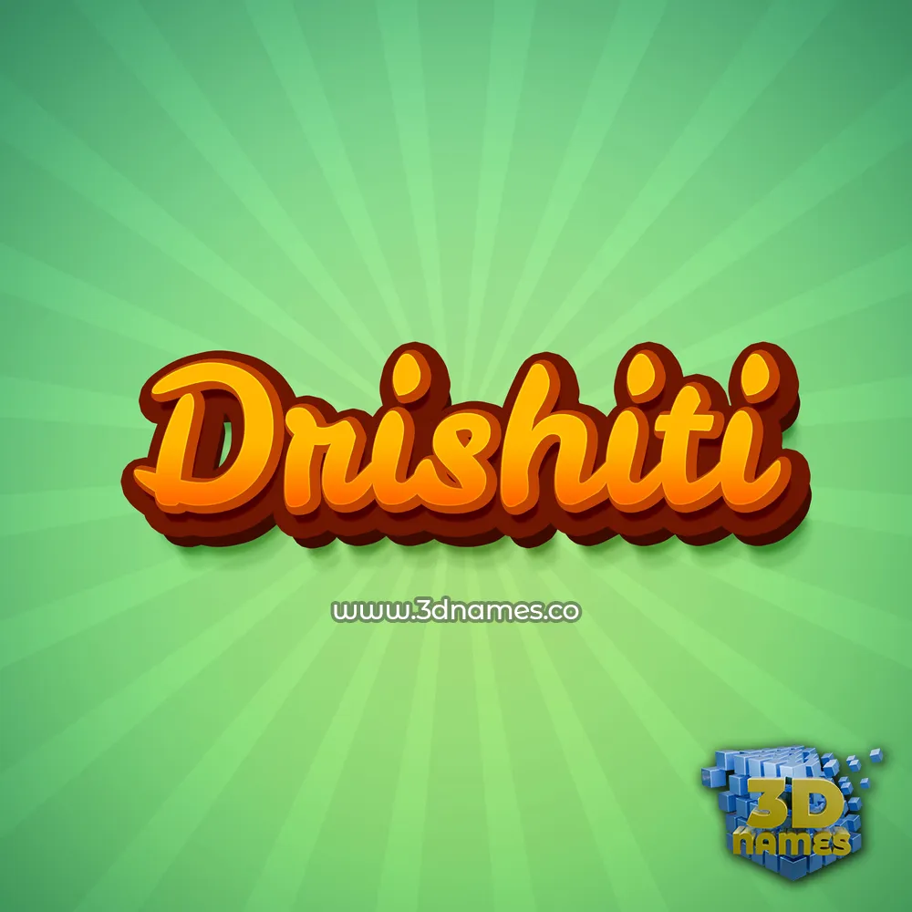 drishiti in Green Rays style - 3D name wallpaper