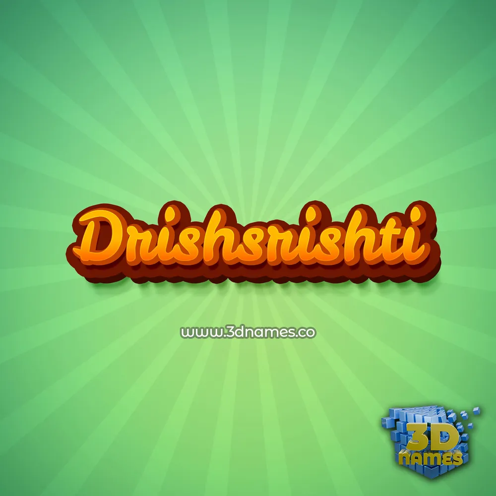 drishsrishti in Green Rays style - 3D name wallpaper