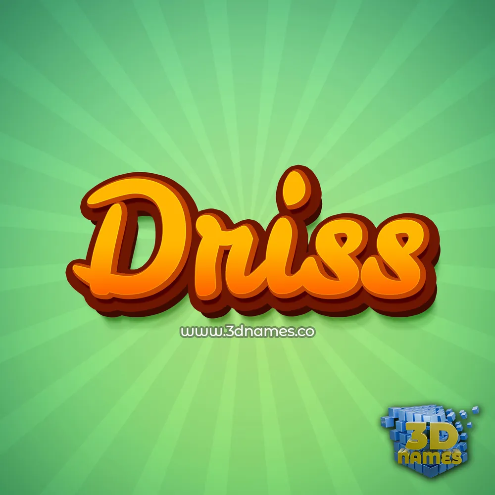 driss in Green Rays style - 3D name wallpaper