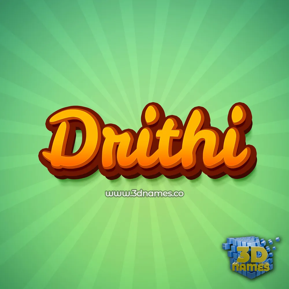 drithi in Green Rays style - 3D name wallpaper