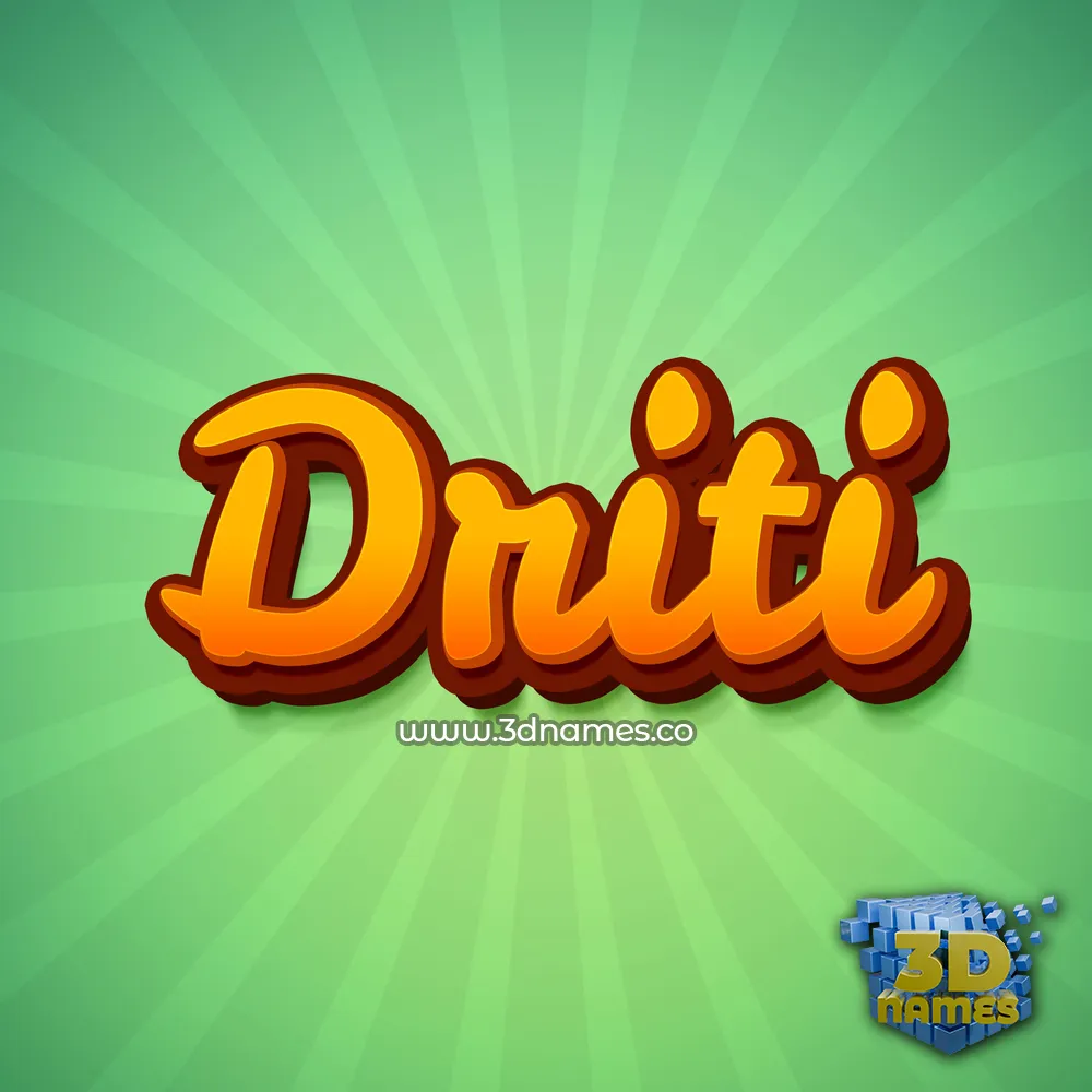 driti in Green Rays style - 3D name wallpaper